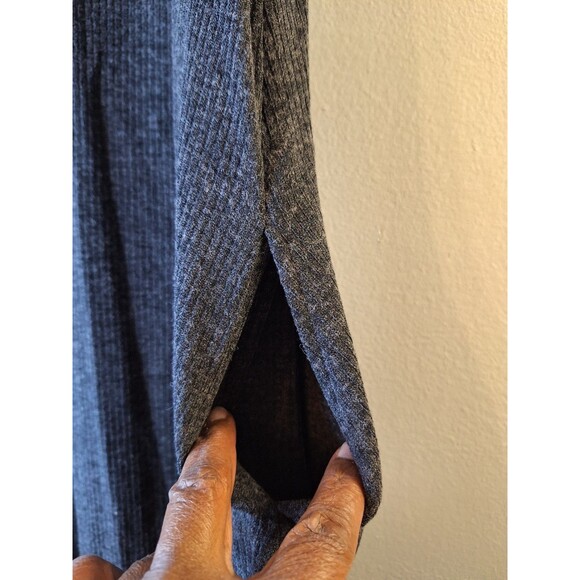 THML ANTHROPOLOGIE Ribbed Tent Dress Sz L Casual Cozycore Mature Lounge Summer - Picture 7 of 9